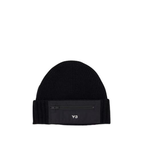 Y-3 Svart Ull Beanie Black, Unisex