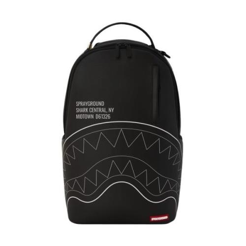 Sprayground Svart Outline Ryggsäck med Dold Ficka Black, Herr