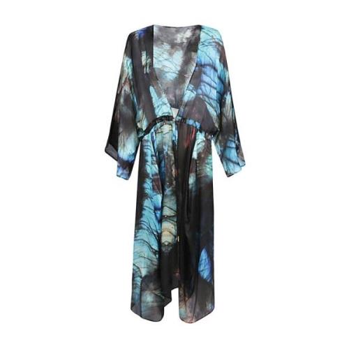 Mona Swims Silk Beach Cover-Up Kimono MultiColour Klänning Multicolor,...