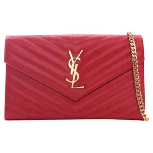 Yves Saint Laurent Vintage Pre-owned Laeder axelremsvskor Red, Dam