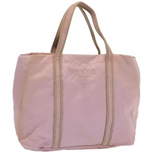 Prada Vintage Pre-owned Nylon handvskor Pink, Dam