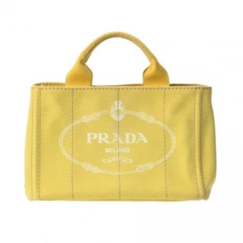 Prada Vintage Pre-owned Canvas prada-vskor Yellow, Dam