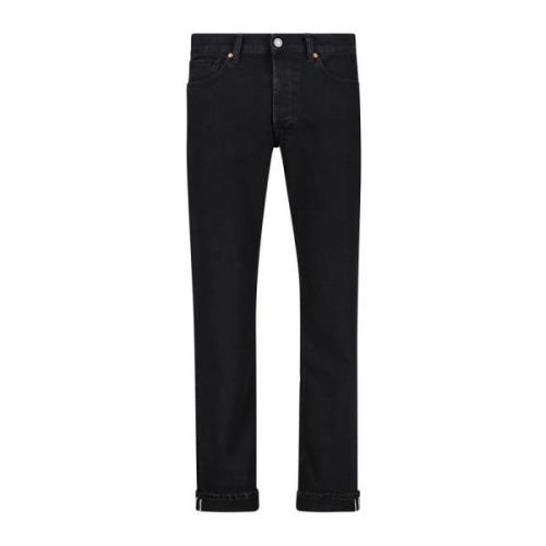 Tela Genova Selvedge Slim Fit Svart Denim Jeans Black, Herr