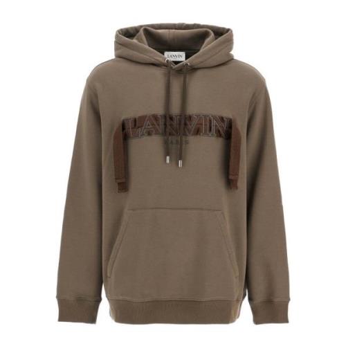 Lanvin Huvtröja med Spetsapplikationer Brown, Herr