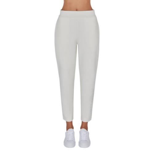 Armani Exchange Vita Joggerbyxor med Våglogotyp White, Dam