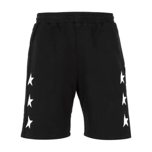 Golden Goose Svarta bomullsshorts med vita stjärnor Black, Herr