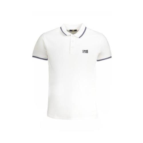 Cavalli Class Vit Bomull Polo Skjorta med Brodyr White, Herr