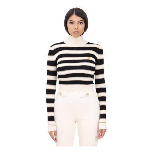 Elisabetta Franchi Randig Turtleneck Tröja Lurex Stickat Multicolor, D...