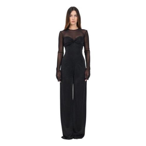 Simona Corsellini Elegant Svart Jumpsuit med Bågdetalj Black, Dam