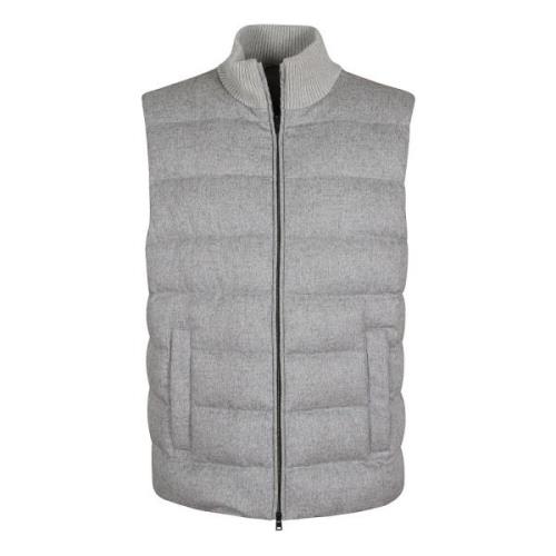 Herno Ljusgrå Cashmere/Silke Gilet Gray, Herr