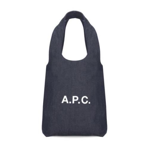 A.p.c. Blå Eco Läder Shoppingväska Blue, Dam