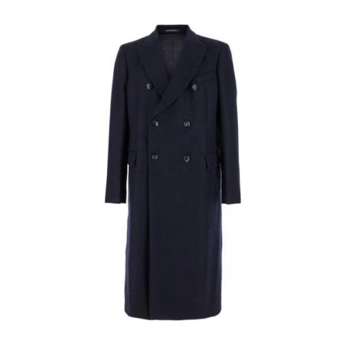 Emporio Armani Fancy Wool Coat Blue, Herr