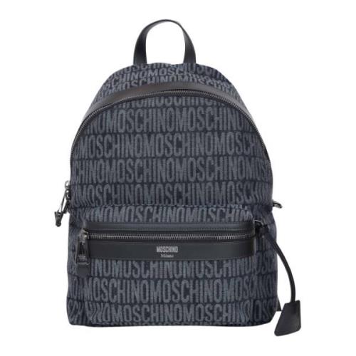 Moschino Denim ryggsäck med jacquard-logotyp Black, Unisex