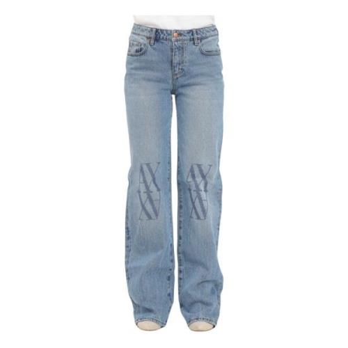 Armani Exchange Avslappnad passform blå denim jeans Blue, Dam