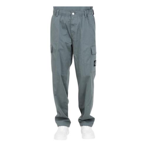 Calvin Klein Jeans Grön Casual Cargo Byxor Gray, Herr