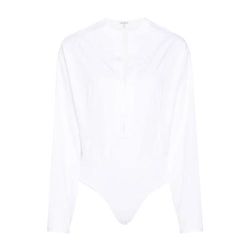 Alaïa Vit Bomull Body Skjorta White, Dam