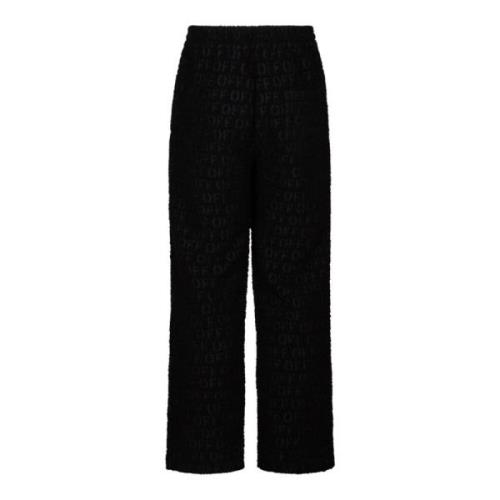 Off White Svarta Logo Jacquard Byxor Black, Herr