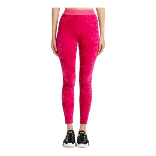 Versace Jeans Couture Broderad Logo Legging Pink, Dam