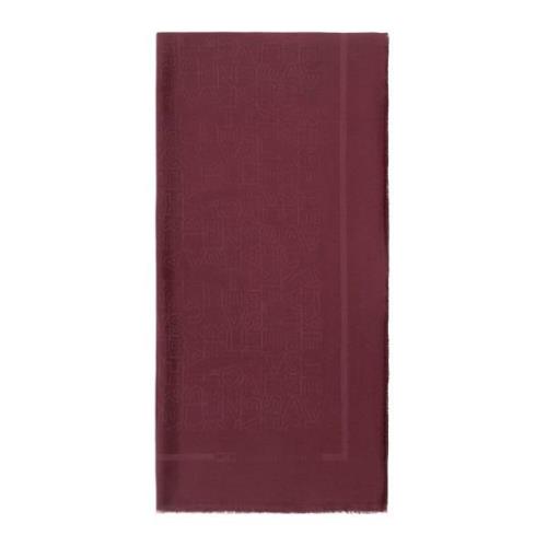 Elisabetta Franchi Burgundy Jacquard Lettering Scarf Brown, Dam