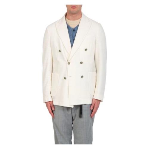 Circolo 1901 Linneblandning Dubbelknäppt Blazer White, Herr