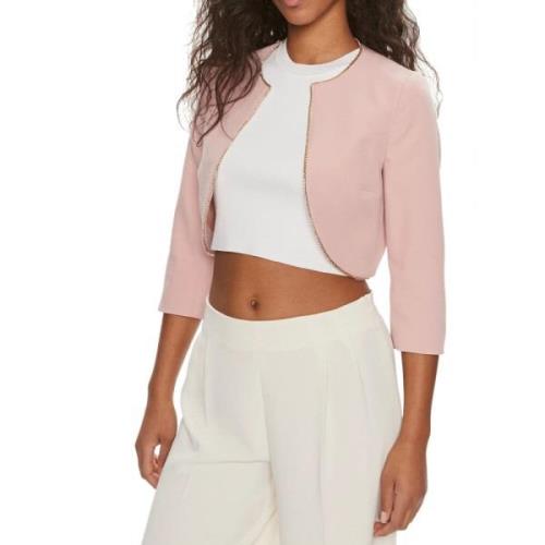 Liu Jo Rosa Cropped Blazer med Zircon Detaljer Pink, Dam