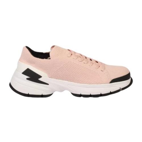 Neil Barrett Rosa Bolt Sneakers i tekniskt tyg Pink, Herr