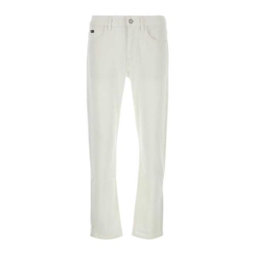 Boss Stiliga vita denim jeans White, Herr