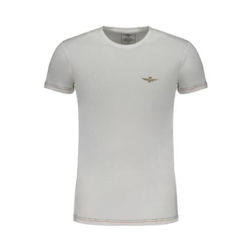 Aeronautica Militare Vit Bomull T-shirt med Tryck White, Herr