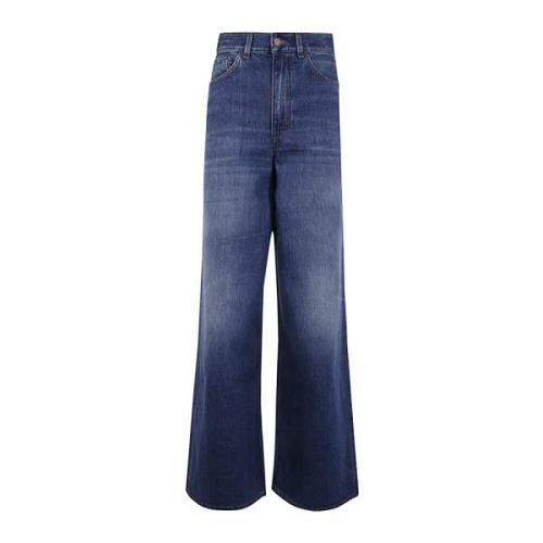 Chloé Nattblå Wide Leg Denim Jeans Blue, Dam