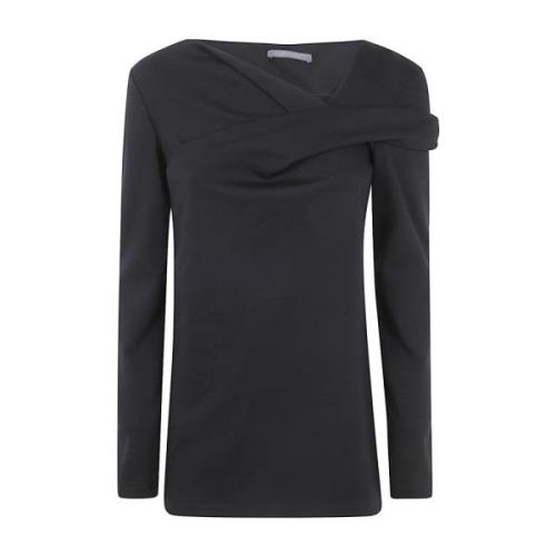 Alberta Ferretti Svart Milano Stitch Blus Black, Dam