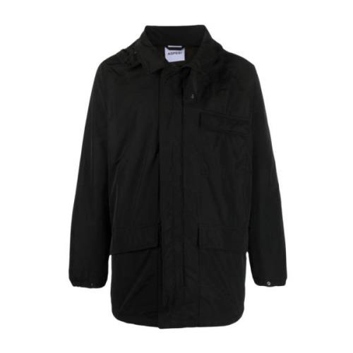 Aspesi Huvad oversize parka Black, Herr