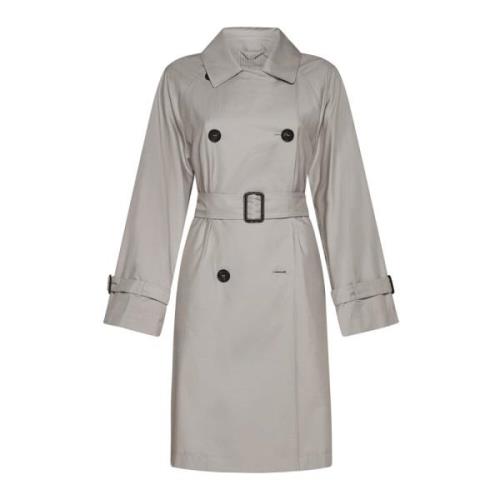 Max Mara Ecru Dubbelknäppt Trenchcoat Beige, Dam