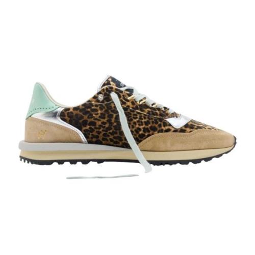 Hidnander Leopard Print Sneakers Brown, Dam