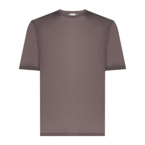 Saint Laurent Taupe Crew Neck Bomull T-shirt Beige, Herr