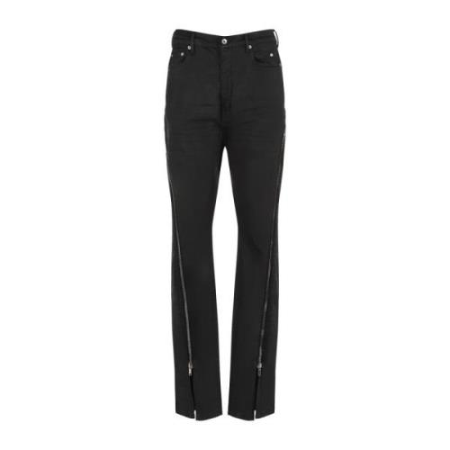 Rick Owens Svart Vax Banan Jeans Black, Herr