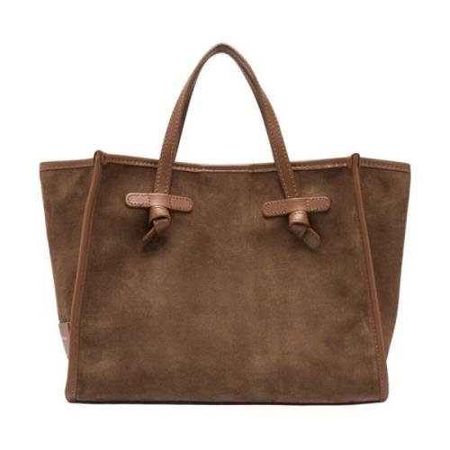 Gianni Chiarini Miss Marcella Suede Tote Bag Brown, Dam