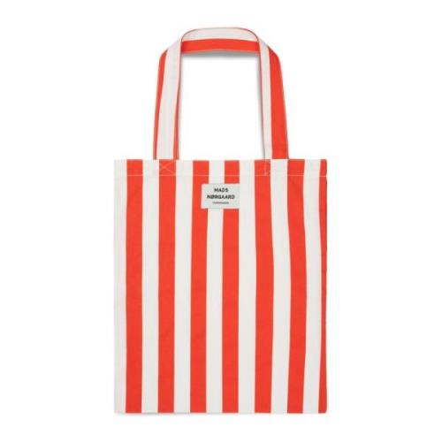 Mads Nørgaard Randig Shopper Väska Röd Multicolor, Dam