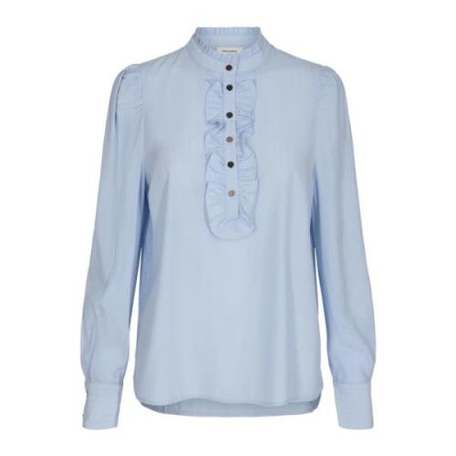 Freequent Feminin Chambray Blue Blus Blue, Dam