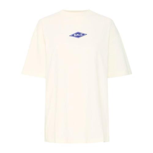 Ball Sporty Tee Bluser Off White White, Dam