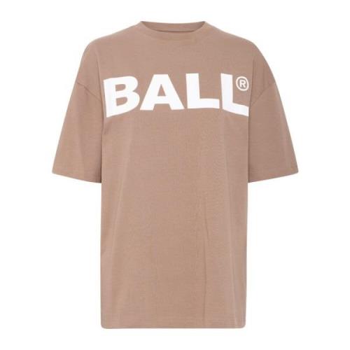 Ball Sportig Tee Blus med Coolt Tryck Brown, Dam