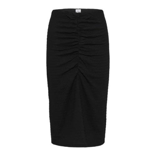 Saint Tropez Elegant Fadiasz Skirt Svart Black, Dam