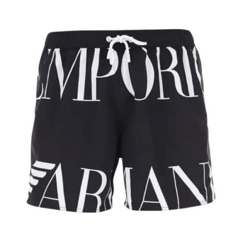 Emporio Armani Badkläder Boxer Mare Svart Macro Logo Black, Herr