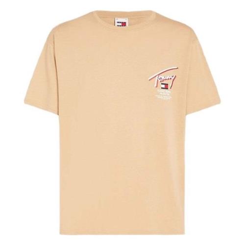 Tommy Hilfiger Reg 3D Street Signature T-shirt Beige, Herr