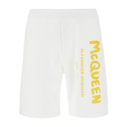 Alexander McQueen Stiliga Bermuda Shorts för Män White, Herr