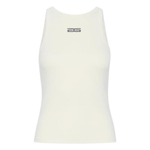 Gestuz Logo Tank Top & T-Shirts Svart Beige, Dam