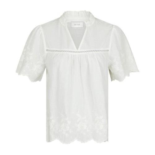 Neo Noir Broderad Blus Off White White, Dam