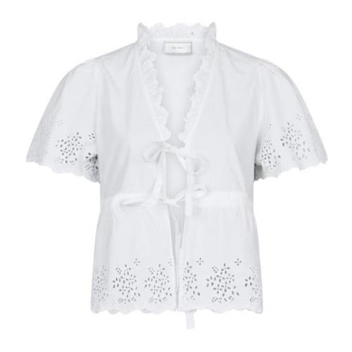 Neo Noir Vit Broderi Blus - Satsi White, Dam