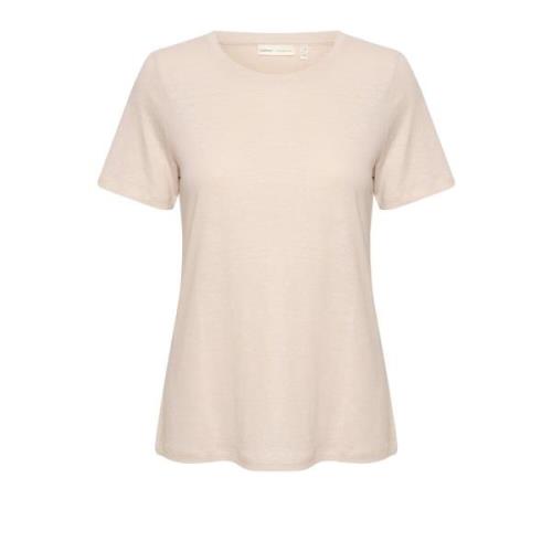 InWear Enkel Rund Hals T-shirt Topp Beige, Dam