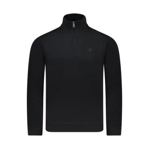 Lyle & Scott Tonal Eagle Quarter Zip Sweatshirt Black, Herr