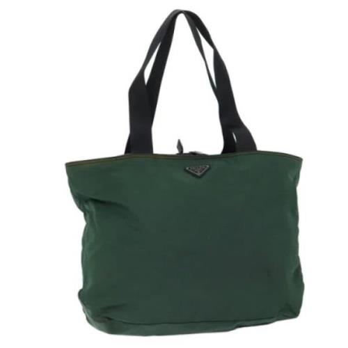 Prada Vintage Pre-owned Nylon totevskor Green, Dam